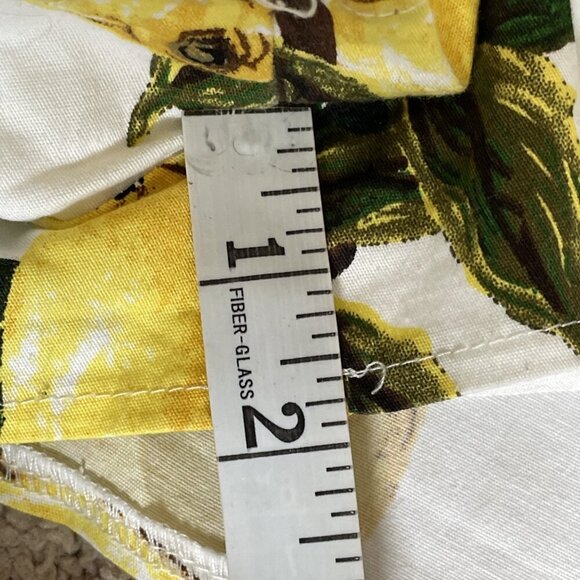 Hello Molly Romper Shortalls Overall Women's L Yellow Lemon Print Novelty Summer - Picture 10 of 12